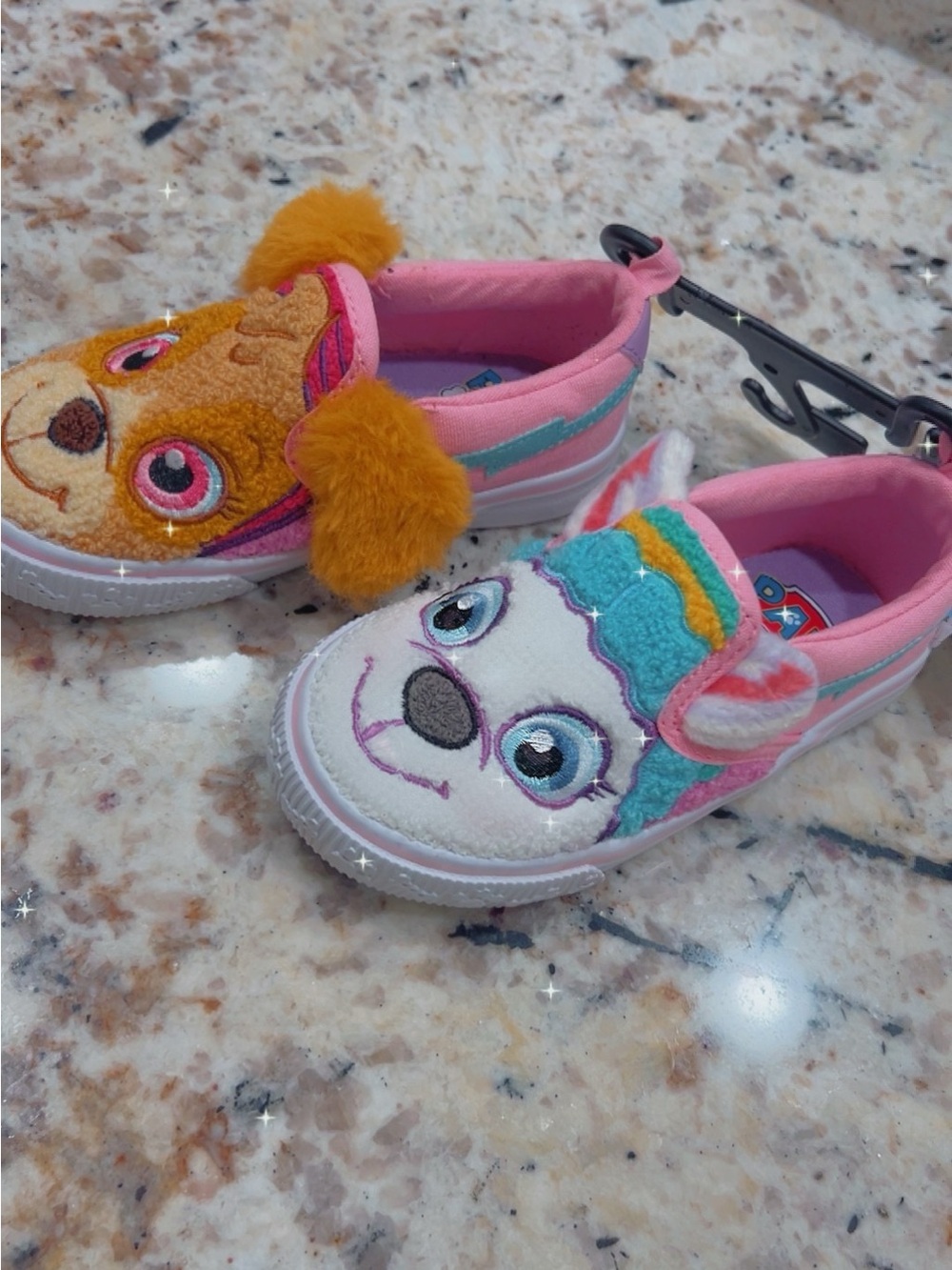 Paw Patrol Plush Character Slip-On Sneakers in Pink, White, Teal and Orange